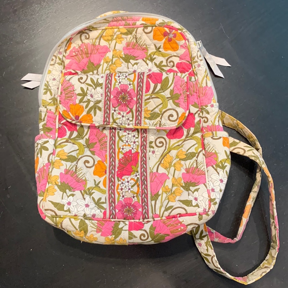 Vera Bradley pink floral purse backpack - used